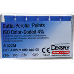 Guttapercha-csúcs (30 mm) (4 %) (ISO 30), ISO 30 világoskék, Guttapercha, 30 mm, 120 darab