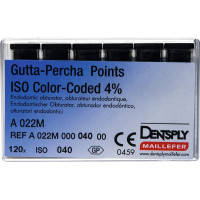 Guttapercha-csúcs (30 mm) (4 %) (ISO 40), ISO 40 szürke, Guttapercha, 30 mm, 120 darab Guttapercha-csúcs (30 mm) (4 %) (ISO 40), ISO 40 szürke, Guttapercha, 30 mm, 120 darab