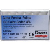 Guttapercha-csúcs (30 mm) (4 %) (ISO 45), ISO 45 fehér, Guttapercha, 30 mm, 120 darab Guttapercha-csúcs (30 mm) (4 %) (ISO 45), ISO 45 fehér, Guttapercha, 30 mm, 120 darab