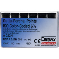 Guttapercha-csúcs (30 mm) (6 %) (ISO 40), ISO 40 szürke, Guttapercha, 30 mm, 120 darab Guttapercha-csúcs (30 mm) (6 %) (ISO 40), ISO 40 szürke, Guttapercha, 30 mm, 120 darab