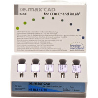 IPS e.max (CAD) (Sirona) (C 14) (High Translucency) (Bleach) (3), CAD/CAM-blokk (Kerámia), téglalap alakú, biokompatibilis, Üvegkerámia, 5 darab
