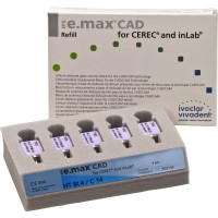 IPS e.max (CAD) (Sirona) (C 14) (High Translucency) (Bleach) (4), CAD/CAM-blokk (Kerámia), téglalap alakú, biokompatibilis, Üvegkerámia, 5 darab