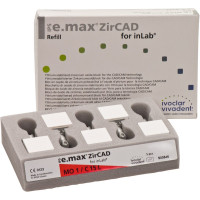IPS e.max (ZirCAD) (Sirona) (15 L) (Medium Opacity) (1), CAD/CAM-blokk (Kerámia), téglalap alakú, biokompatibilis, Cirkonium-dioxid ( ZrO<sub>2</sub> ), 5 darab