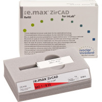 IPS e.max (ZirCAD) (Sirona) (55) (Medium Opacity) (1), CAD/CAM-blokk (Kerámia), téglalap alakú, biokompatibilis, Cirkonium-dioxid ( ZrO<sub>2</sub> ), 1 darab