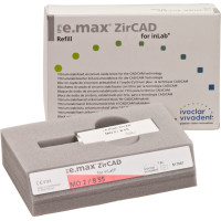 IPS e.max (ZirCAD) (Sirona) (55) (Medium Opacity) (2), CAD/CAM-blokk (Kerámia), téglalap alakú, biokompatibilis, Cirkonium-dioxid ( ZrO<sub>2</sub> ), 1 darab