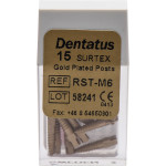 Classic Surtex vergoldete Wurzelstifte - Packung 15 Stück 9,3 mm, Ø 1,8 mm, Größe 6 - RST-M6
