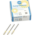 CompoMaster, Polírozó (Kompozitok), Kézidarab (HP, Ø 2,35 mm, ISO 104, 44,5 mm) ISO 40 Torpedó, sterilizálható, Szilikon, 5.000-15.000 f/p, 3 darab