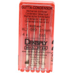 Gutta Condensor (21 mm) (ISO 55), Guttapercha kondenzor, Könyökdarab (CA, Ø 2,35 mm, ISO 204) ISO 55 forgó, ISO színkódolt, Nemesacél, 21 mm, 4 darab