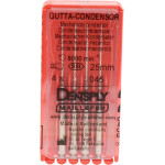 Gutta Condensor (25 mm) (ISO 45), Guttapercha kondenzor, Könyökdarab (CA, Ø 2,35 mm, ISO 204) ISO 45 forgó, ISO színkódolt, Nemesacél, 25 mm, 4 darab