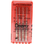 Gutta Condensor (25 mm) (ISO 70), Guttapercha kondenzor, Könyökdarab (CA, Ø 2,35 mm, ISO 204) ISO 70 forgó, ISO színkódolt, Nemesacél, 25 mm, 4 darab