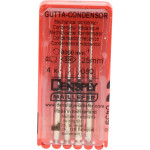 Gutta Condensor (25 mm) (ISO 80), Guttapercha kondenzor, Könyökdarab (CA, Ø 2,35 mm, ISO 204) ISO 80 forgó, ISO színkódolt, Nemesacél, 25 mm, 4 darab