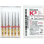 K3 NiTi-Feilen gyökércsatorna tágító, ISO 040, Taper.06, 25 mm, 6 darab