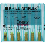 Nitiflex, (21 mm) (ISO 20), Gyökércsatorna reszelő (kézzel), Fogantyú - műanyag ISO 20 ISO színkódolt, Nikkel-titán, 21 mm, 6 darab