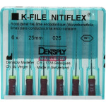 Nitiflex (25 mm) (ISO 25), Gyökércsatorna reszelő (kézzel), Fogantyú - műanyag ISO 25 ISO színkódolt, Nikkel-titán, 25 mm, 6 darab