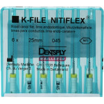 Nitiflex (25 mm) (ISO 45), Gyökércsatorna reszelő (kézzel), Fogantyú - műanyag ISO 45 ISO színkódolt, Nikkel-titán, 25 mm, 6 darab