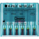 Nitiflex (25 mm) (ISO 55), Gyökércsatorna reszelő (kézzel), Fogantyú - műanyag ISO 55 ISO színkódolt, Nikkel-titán, 25 mm, 6 darab