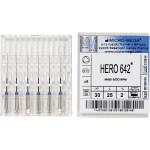 Hero 642 (25 mm) (2 %) (ISO 30), Gyökércsatorna reszelő (gépi), Könyökdarab (CA, Ø 2,35 mm, ISO 204) ISO 30 forgó, ISO színkódolt, Nikkel-titán, 25 mm, 6 darab