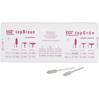 KKD top, Polírozó (Fém), Kézidarab (HP, Ø 2,35 mm, ISO 104, 44,5 mm) Torpedó, zöld, Gumi, 12 darab