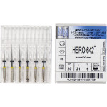 Hero 642 (21 mm) (6 %) (ISO 20), Gyökércsatorna reszelő (gépi), Könyökdarab (CA, Ø 2,35 mm, ISO 204) ISO 20 forgó, ISO színkódolt, Nikkel-titán, 21 mm, 6 darab