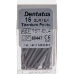 Classic Surtex Titan Wurzelstifte - Packung 15 Stück 14,2 mm, Ø 1,5 mm, Größe 4 - TST-EL4