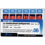 Guttapercha-csúcs (#529) (28 mm) (6 %) (ISO 30), ISO 30 rózsaszín, röntgenopák, Guttapercha, 28 mm, 60 darab