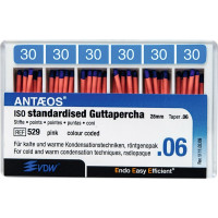 Guttapercha-csúcs (#529) (28 mm) (6 %) (ISO 30), ISO 30 rózsaszín, röntgenopák, Guttapercha, 28 mm, 60 darab