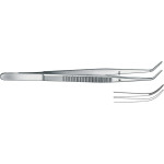 Zahnpinzetten nach London-College - 1 db, 15 cm, gewinkelt, Figur 1 - 43-031-01-07