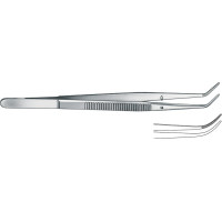 Zahnpinzetten nach London-College - 1 db, 15 cm, gewinkelt, Figur 1 - 43-031-01-07