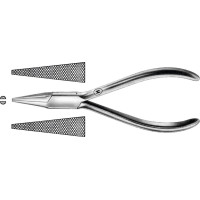 Flachspitzzangen, 1 darab, HSL 478-13, 130 mm, gerieft, mit, feketeem Plastiküberzug