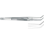 Zahnpinzetten nach London-College - 1 db, 15 cm, gewinkelt, mit Sperre, Figur 5 - 43-037-05-07