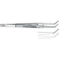 Zahnpinzetten nach London-College - 1 db, 15 cm, gewinkelt, mit Sperre, Figur 5 - 43-037-05-07