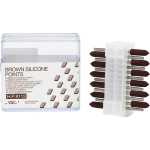 Brown Silicone Points (113), Szilikon polírozó, Kézidarab (HP, Ø 2,35 mm, ISO 104, 44,5 mm) Torpedó, barna, 30.000 f/p, 12 darab