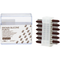Brown Silicone Points (113), Szilikon polírozó, Kézidarab (HP, Ø 2,35 mm, ISO 104, 44,5 mm) Torpedó, barna, 30.000 f/p, 12 darab