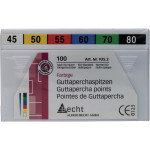 Guttaperchaspitzen farbig Sortiment 100 darab, ISO 045-080 Guttaperchaspitzen farbig Sortiment 100 darab, ISO 045-080