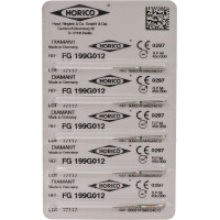Diamant FG 199 Packung 5 Diamanten grün ISO 012 Diamant FG 199 Packung 5 Diamanten grün ISO 012