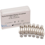 Polírozó kefe (ISO 40), Könyökdarab (CA, Ø 2,35 mm, ISO 204) ISO 40 Kehely, fehér, Muszor sörték (Nylon), 12 darab