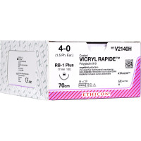 VICRYL™ RAPIDE - 36 darabos csomag, ungefärbt, 70 cm, RB1 PLUS, USP 4-0, Stärke 1,5 - V2140H VICRYL™ RAPIDE - 36 darabos csomag, ungefärbt, 70 cm, RB1 PLUS, USP 4-0, Stärke 1,5 - V2140H