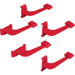 XCP (2) (H) (Bitewing), Röntgenfilm-tartó, horizontális, piros, Műanyag, 6 darab