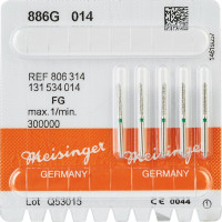Diamanten 886, gyémántcsiszoló, zöld, ISO 014, FG, 5 darab