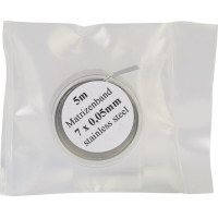 Matrizenband - Rolle 5 m Band, Höhe 7 mm, Stärke 0,05 mm - MS-5/7 Matrizenband - Rolle 5 m Band, Höhe 7 mm, Stärke 0,05 mm - MS-5/7