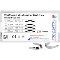 Anatomische Matrizen - 30 darabos csomag, für Prämolare, MO Kavität - 6113 Anatomische Matrizen - 30 darabos csomag, für Prämolare, MO Kavität - 6113