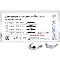 Anatomische Matrizen - 30 darabos csomag, für tiefe Prämolare, MOD Kavität - 6114 Anatomische Matrizen - 30 darabos csomag, für tiefe Prämolare, MOD Kavität - 6114