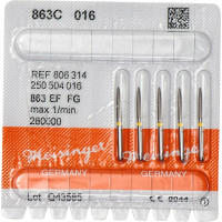 Diamanten 863, gyémántcsiszoló, sárga, ISO 016, FG, 5 darab