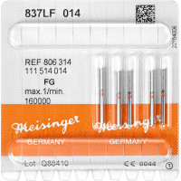 Diamanten 837L, gyémántcsiszoló, piros, ISO 014, FG, 5 darab