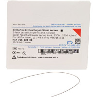 dentaflex®, 10-es csomag, Idealbögen vierkant, 3-fach verseilt UK, Ø 0,41 x 0,41 mm