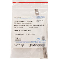 Reintitandraht, 10-es csomag, Stangen rund, Ø 1,0 mm, Länge 100 mm