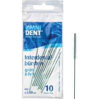 Omni (3,0 mm), Fogköztisztító kefe, zöld, hengeres, 10 darab