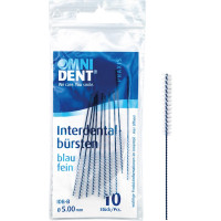 Omni, (5,0 mm), Fogköztisztító kefe, kék, hengeres, 10 darab