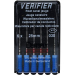 Verifier (Test eszköz) (25 mm) (4 %) (ISO 30), Fogantyú - műanyag ISO 30 autoklávozható, ISO színkódolt, Nikkel-titán, 25 mm, 6 darab