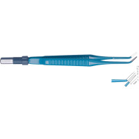 Bipolare-Pinzetten - 1 db, 16 cm, gewinkelt, Spitzenbreite: 2 mm, stumpf, kék - 80-935-16-04